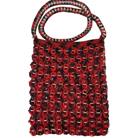 Handbags - Women's Red Bottle Cap Knitted Cross Bag